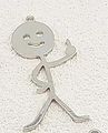 Funny silver alloy stickman middle finger charm pendant for DIY creative jewelry making - Silver Middle Finger Humorous Icon (Silver 3)