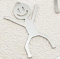 Silver alloy stickman pendant with smiley face for DIY jewelry and necklaces - Silver Smiling Stick Figure (Silver 5)