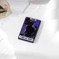 Acrylic tarot cat mom charm with black cat and purple moon for DIY earrings and necklaces - THE CAT MOON