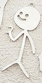 Silver alloy stickman pendant with waving hand design for DIY jewelry making - Waving Laughing Silver Stick Figure (Silver 10)