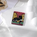 Cat tarot acrylic pendant with black cat and moon design for DIY jewelry - Drinking Cat