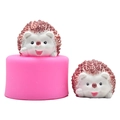 Cute pink hedgehog silicone mold for DIY fondant, chocolate, and handmade soap crafts - Hedgehog
