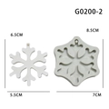 Moule flocon de neige en silicone gris avec échantillon blanc pour décoration DIY - Grand Flocon de Neige (G0200-2)