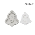 Moule en silicone cloche de Noël avec renne pour pendentifs en résine et plâtre - Renne en Cloche (G0194-2)