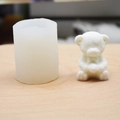 Molde de silicona con forma de oso y pajarita para velas y decoraciones - Oso con Pajarita