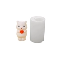 Mini 3D teddy bear silicone mold with heart for DIY candles and cake decorations - Bear with Heart