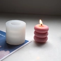 DIY WiFi Würfel Silikonform für die Herstellung von rosa dreistöckigen Ringkerzen - 3-Ball Stacked Shape