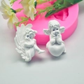 Sleeping baby angel DIY silicone mold with white gypsum cupid doll craft results - Angel Baby (117g)