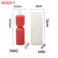 DIY cylindrical spiral stripe candle silicone mold and finished pink pillar candle - GL025-1 Large Heavy Duty Version (Non-deforming)
