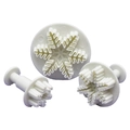 3-piece white snowflake plunger cutters set for fondant and cookie decorating - Fine Snowflake