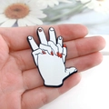 Acrylic interlocking hands charm pendant for Valentine DIY jewelry and romantic necklaces - Open Hand Style (D321)