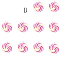 Pink and yellow spiral resin lollipop pendants with silver hooks for DIY jewelry crafting - Pink Yellow and White Spiral Style (F402-2)