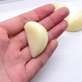 Realistic white garlic clove pendant with silver ring for creative DIY jewelry making - Cream White Garlic Clove (K104)