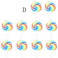 Colorful resin rainbow swirl lollipop charms with silver metal hooks for DIY crafts - Rainbow Spiral Style (F402-2)