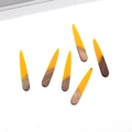 Detail of teardrop wood and yellow resin charms for DIY jewelry making and pendants - Yellow Water Drop
