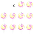 Pink yellow and white spiral resin lollipop charms with silver metal rings style G - Pink Yellow White Three-color Spiral Style (F402-2)