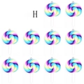 Set of 10 rainbow resin lollipop charms with silver loops for DIY jewelry making - Purple Blue Yellow Pink Spiral Style (F402-2)