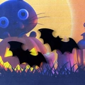 Zwei schwarze Acryl-Fledermausanhänger mit glattem Finish für Halloween DIY-Schmuck - Fledermaus
