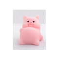 Pink cartoon pig resin pendant and stress relief toy with metal keychain ring - Back-bending Pig (F599)