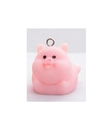 Cute pink resin yoga pig pendant for DIY jewelry making and keychain accessories - Flying Pig (F599)