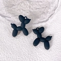 Ciondolo cane palloncino nero opaco per gioielli fai-da-te e portachiavi personalizzati - Nero Opaco