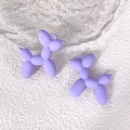 Ciondoli a forma di cane palloncino lavanda opaca con asole per gioielli fai-da-te - Cane Viola Ghiacciato