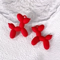 Ciondoli a forma di cane palloncino rosso opaco per gioielli DIY e portachiavi - Rosso Opaco