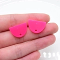 Pendenti semicerchio in acrilico rosa fluorescente per accessori gioielli fai da te - Ventaglio Rosa Rosso