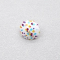 Mini ciondolo a forma di ombrello in acrilico con pois colorati e anello dorato - Ombrello A Pois Colorati