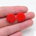Pendenti rotondi in acrilico rosso brillante con foro per la creazione di gioielli DIY - Rotondo Rosso
