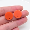 Ciondoli rotondi in acrilico arancione con fori per accessori per orecchini fai-da-te - Tondo Arancione