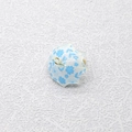 Ciondolo mini ombrello in acrilico con motivo floreale blu e anello in metallo oro - Ombrello Floreale Foglia Celeste Trasparente