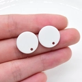 Pendaglio tondo bianco in acrilico con foro per gioielli fai-da-te su polpastrello - Tondo Bianco Candeggiato