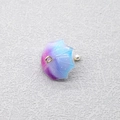 Ciondolo ombrello fai-da-te colorato sfumato con glitter e dettaglio perla bianca - Ombrello Viola-blu Con Cielo Stellato