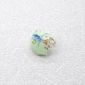 Ciondolo a forma di ombrello in acrilico verde chiaro con motivi di uccelli e fiori - Ombrello Con Motivo Di Uccelli