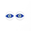 Orecchini a perno tondi malocchio con design classico blu e bianco portafortuna - Stile Malocchio Classico Blu e Bianco (19)
