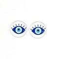 Cabochon in vetro malocchio blu con ciglia per la creazione di gioielli fai-da-te - Stile Malocchio Decorazione Ciglia (20)