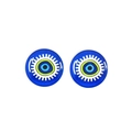Cabochon occhio greco in vetro blu per gioielli fai da te e accessori fatti a mano - Stile Malocchio Mandala Raggiante (21)