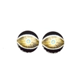 Coppia di cabochon in vetro Malocchio con motivo a raggio dorato per gioielli DIY - Stile radiante nero e dorato (10) / Confezione da 10