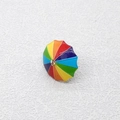 Ciondolo a ombrello arcobaleno colorato con gancio dorato per gioielli e creazioni DIY - Ombrello Arcobaleno