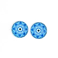 Ciondoli rotondi in vetro malocchio blu e bianchi per creazione gioielli fai-da-te - Stile Malocchio Motivo Mandala (26)