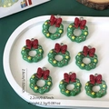 Detailed view of Christmas wreath charms with size 2.6cm x 2.2cm and weight 2.3g for DIY crafts - Wreath Style A