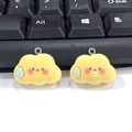 Cute cream yellow cloud charms with blue water drop for DIY jewelry necklaces - W273 / Yellow