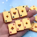 Resin playing card toast pendants featuring spade heart club and diamond patterns - Poker Toast Slice
