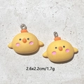 Cute yellow resin chick pendant with metal loop for DIY necklaces and keychains - F312 / Little Yellow Chick