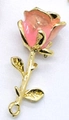 Ciondolo rosa in smalto rosa e arancione con stelo dorato per la creazione di gioielli - Rosa Rosa