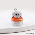 Niedlicher Bichon-Hund auf Lachs-Sushi-Harzanhänger für DIY-Schmuck und Schlüsselanhänger - Lachs Sushi Hund