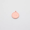 Macro shot of pink matte Elizabeth II coin pendant with embossed relief for jewelry DIY - Light Pink Portrait