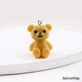 Cute resin bear animal pendant in yellow with textured fur detail and silver metal ring - Yellow Bear