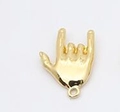Golden alloy I Love You sign language hand charm pendant for DIY jewelry making - Glossy I Love You Gesture / Gold